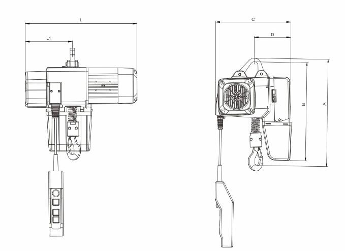 歐式環(huán)鏈電動葫蘆結構圖